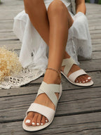 Women's breathable mesh open-toe flat sandals with stylish design, perfect for casual summer wear.