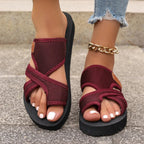 Women's open toe mesh platform sandals by Trendsi featuring a stylish design with a chunky heel and breathable mesh material.