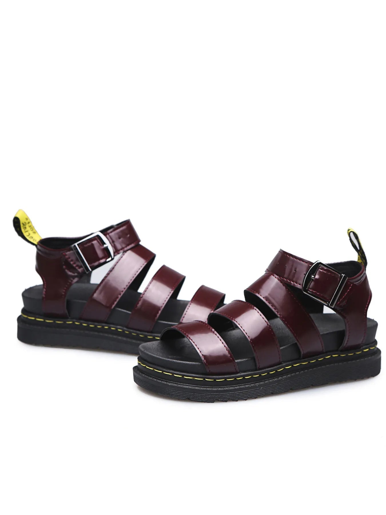 Women's open toe platform sandals with faux leather straps and chunky heel, stylish slide shoes from Trendsi.