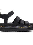 Women's open toe platform sandals with chic faux leather straps, trendy slide design, and chunky sole for a stylish summer look.