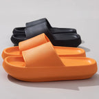 Women's lightweight EVA platform slides with open toe design, slip-on comfort, and trendy style from Trendsi.
