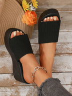 Women's breathable mesh open toe platform wedge sandals with ankle straps, stylish and comfortable for summer wear.