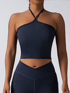Seamless padded crop top sports bra by Plush Fashion Hub, supportive gym tank for women with push-up padding and activewear design.