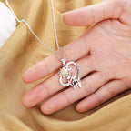 Pastoral-style two-color sunflower pendant necklace with heart-shaped chain, featuring a trendy design from Plush Fashion Hub.