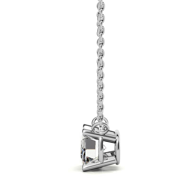 3.00 CTW AGI Certified Lab-Grown Emerald-Cut Diamond Solitaire Pendant in Choice Of 14K White or Yellow Gold-2
