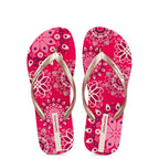 Women's printed summer toe post sandals by Trendsi, lightweight beach slides with colorful pattern and comfortable design.