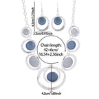 Stylish retro oil-dropped hollow round earrings and matching women's necklace with a vintage-inspired design.
