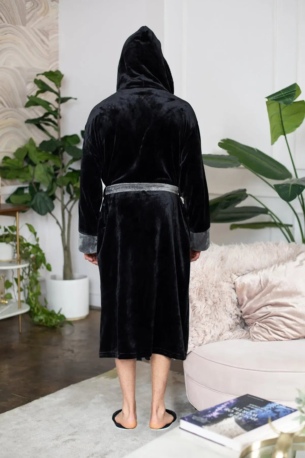 Men's plush hooded robe from Plush Fashion Hub, featuring ultra-soft fabric and cozy design for daily comfort.