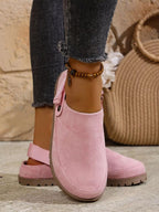 Women's round toe slip-on casual flats made of faux leather, featuring a comfortable design and easy wear from Trendsi.