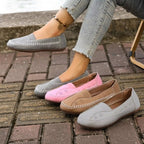 Women's breathable mesh slip-on flats with round toe, comfortable walking shoes by Trendsi, ideal for casual and everyday wear.