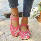 Women's breathable mesh slip-on walking sneakers by Trendsi, featuring round toes and lightweight casual design.