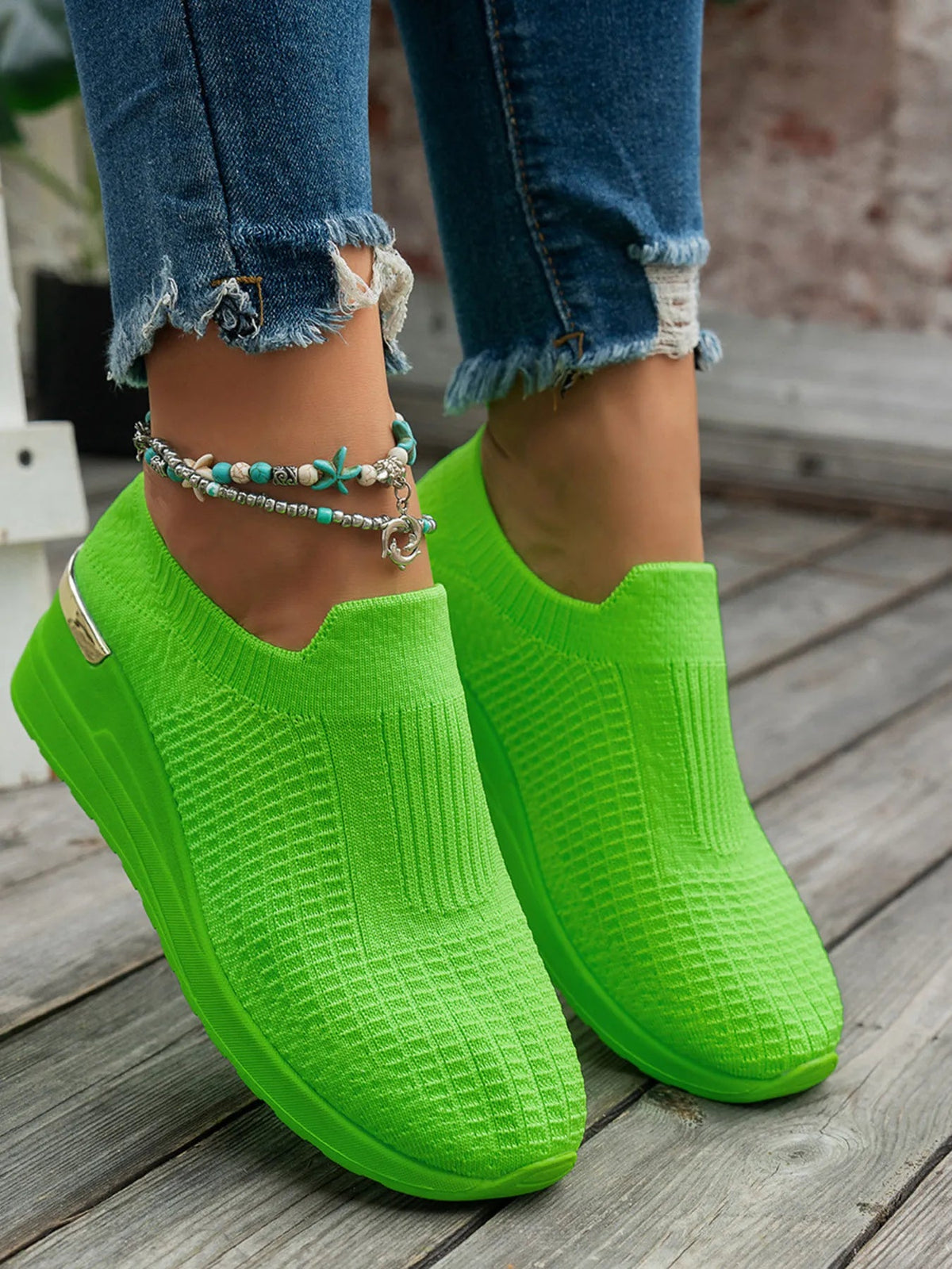 Women's round toe wedge sneakers by Plush Fashion Hub, breathable and comfortable fashion footwear with a stylish design.