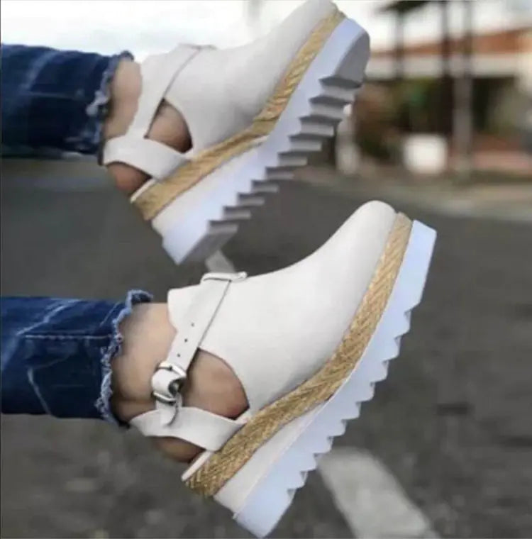 Wedge heel platform women's shoes from Trendy Attic Store01, featuring a stylish design with a comfortable heel height.
