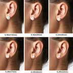 Sterling silver freshwater pearl ear studs featuring needle design, crafted by Plush Fashion Hub.