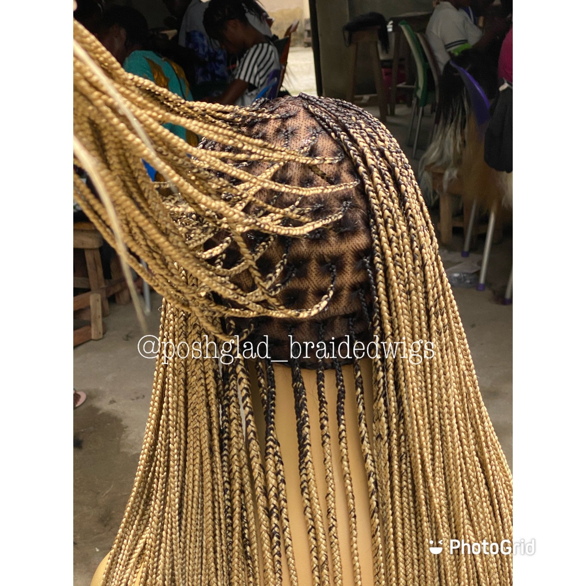 Scalp - looking Knotless Braid Wig, Full Lace, color 22 - Plush Fashion Hub