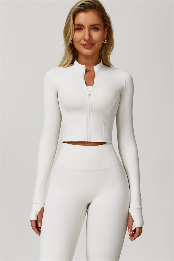 Plush Fashion Hub Eloise 3-piece matching set includes sports bra, jacket, and leggings in stylish athletic wear.