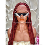 Shade Knotless Braid Wig, Human Hair Full Lace, Burgundy, Glueless - Plush Fashion Hub