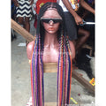 Shade Knotless Braid Wig "Mixed Colors" Waist Length (Amun) - Plush Fashion Hub