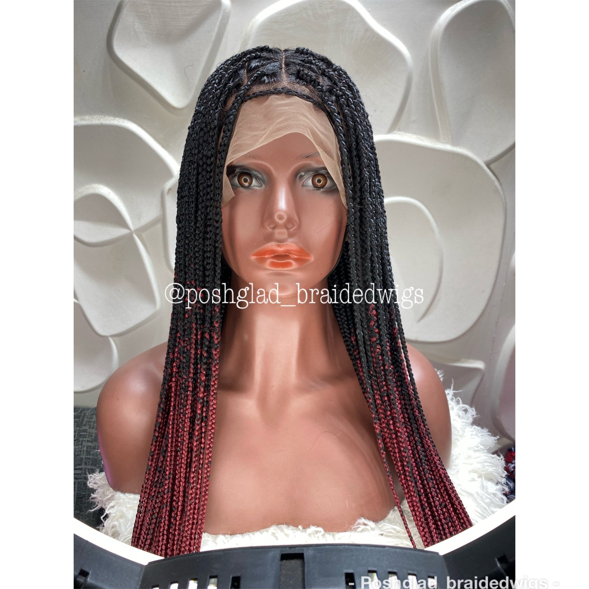 SHADE KNOTLESS BURGUNDY OMBRE. (LACE TYPE: FULL LACE) - Plush Fashion Hub