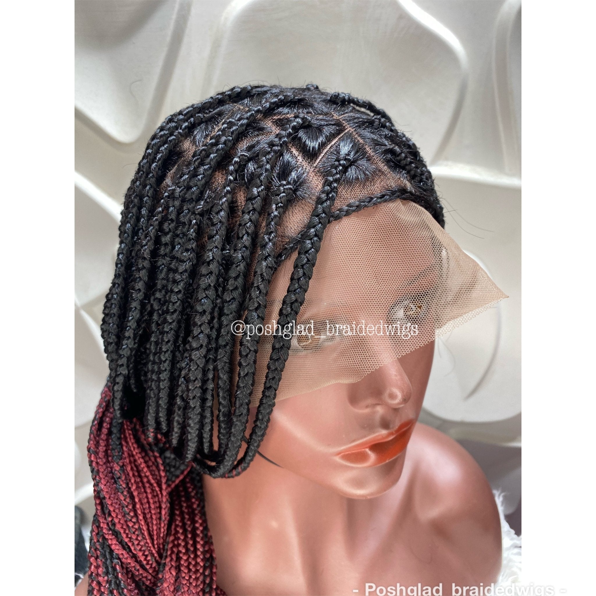 SHADE KNOTLESS BURGUNDY OMBRE. (LACE TYPE: FULL LACE) - Plush Fashion Hub