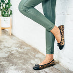 Plush Fashion Hub premium leopard flats shoes with pointed toes and stylish animal print design, perfect for casual or dressy wear.