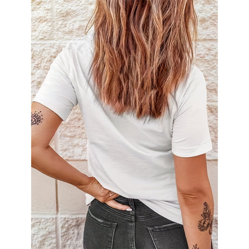 Casual short sleeve T-shirt by Plush Fashion Hub with a dragonfly pattern and round neckline, perfect for everyday wear.