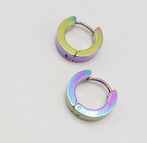 Simple electroplated stainless steel earrings with a sleek, minimalist design, perfect for everyday wear.