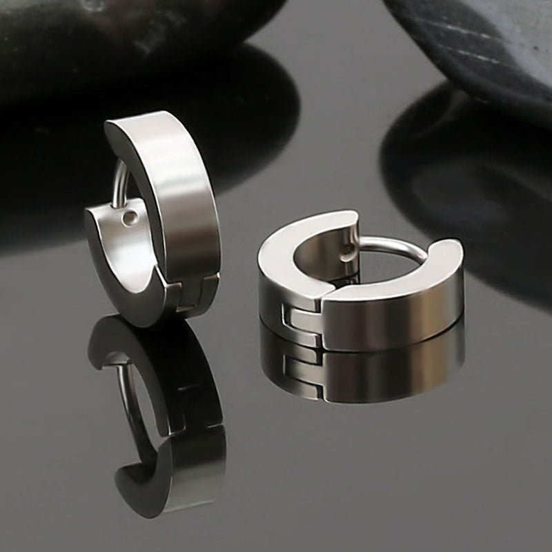 Simple electroplated stainless steel earrings with a sleek, minimalist design, perfect for everyday wear.