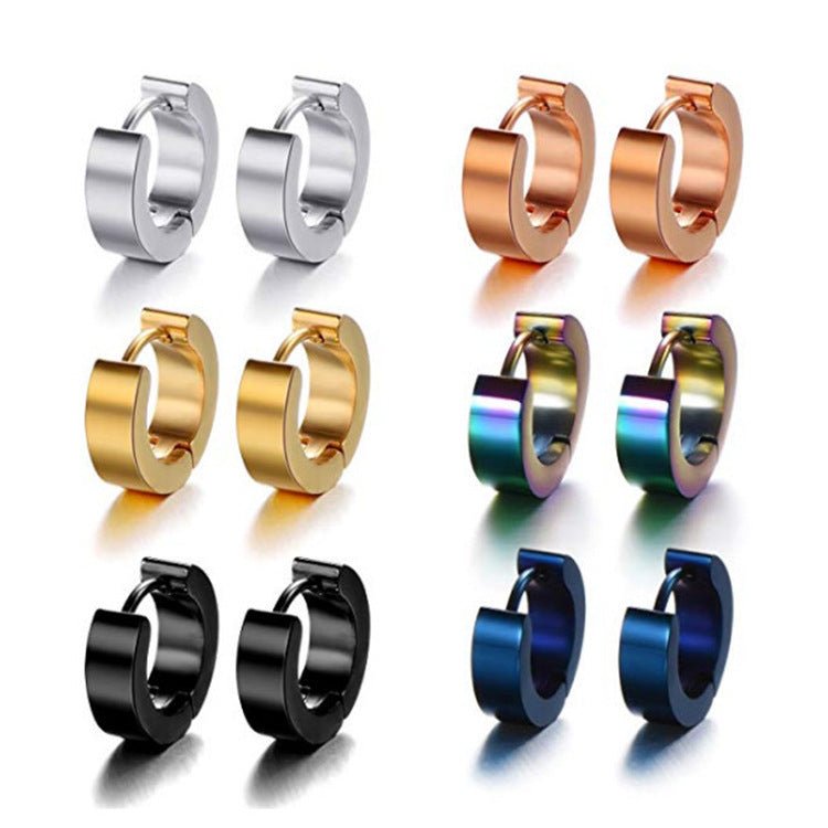 Simple electroplated stainless steel earrings with a sleek, minimalist design, perfect for everyday wear.