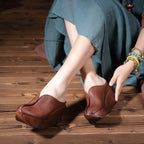 Plush Fashion Hub summer chunky heel platform closed-toe shoes with stylish design and beige color on a white background.