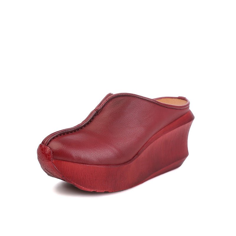 Plush Fashion Hub summer chunky heel platform closed-toe shoes with stylish design and comfortable fit.