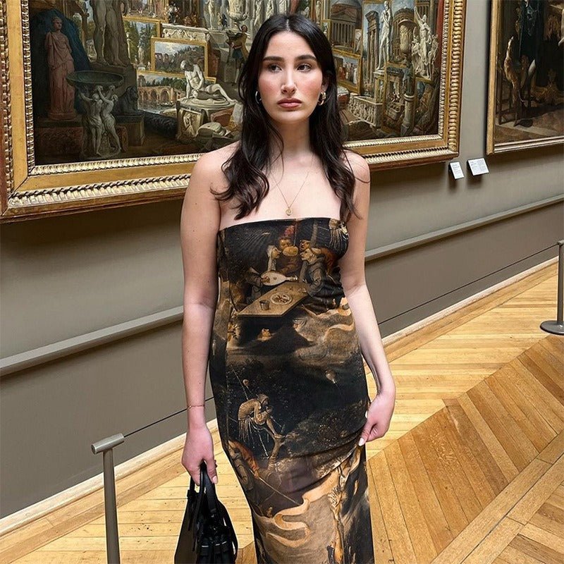 Summer strapless printed tube dress by Plush Fashion Hub, slim fit bodycon mini casualwear for warm weather.