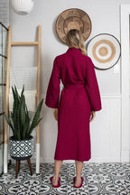Lightweight plush women's waffle robe from Plush Fashion Hub, quick-dry spa-style comfort in soft textured fabric.