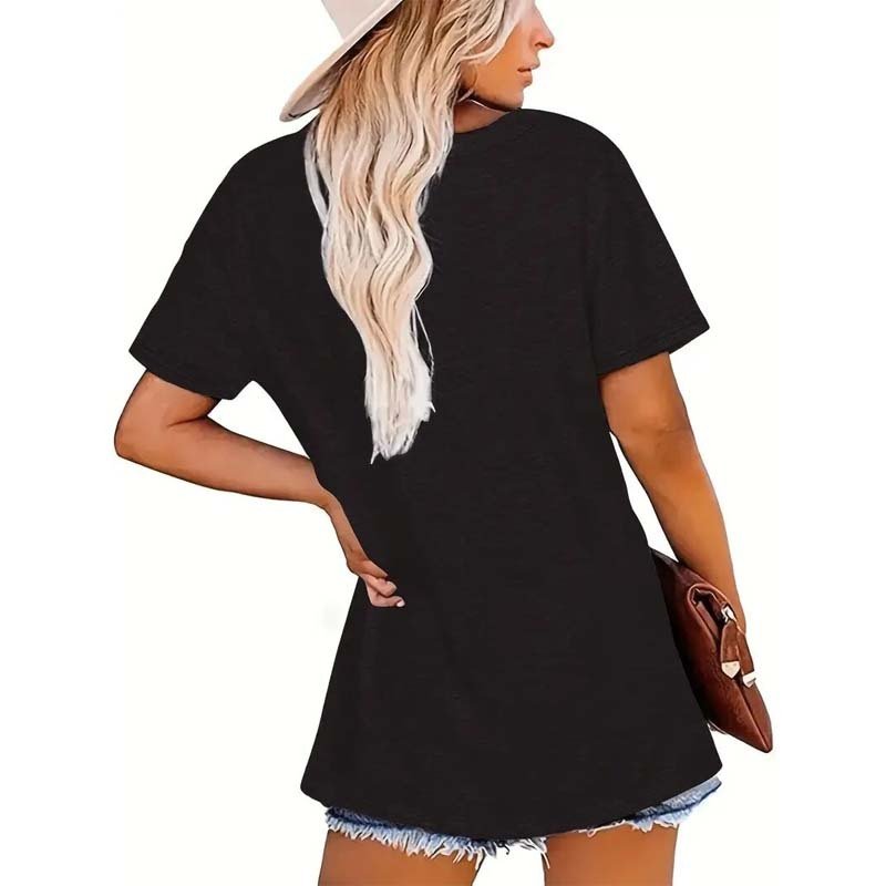 Sunrise print round neck T-shirt from Plush Fashion Hub, casualwear with a vibrant sunrise design on soft fabric.