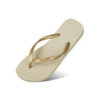 Women's minimalist rubber toe-post flat sandals with casual slip-on design and simple footwear style.