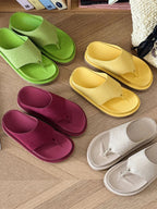 Women's lightweight toe-post platform flat sandals by Trendsi, featuring comfortable design and summer-ready style.