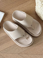 Women's lightweight toe post platform flat sandals by Trendsi, featuring a comfortable design and summer-ready style.