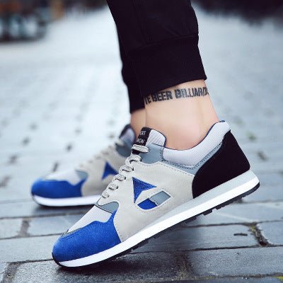 Trendy men's breathable sport casual running shoes in black with white soles, designed for comfort and style by Plush Fashion Hub.