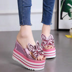 Women’s waterproof wedge platform sandals with high heels, stylish open-toe design, on trendy strap sandals for women.