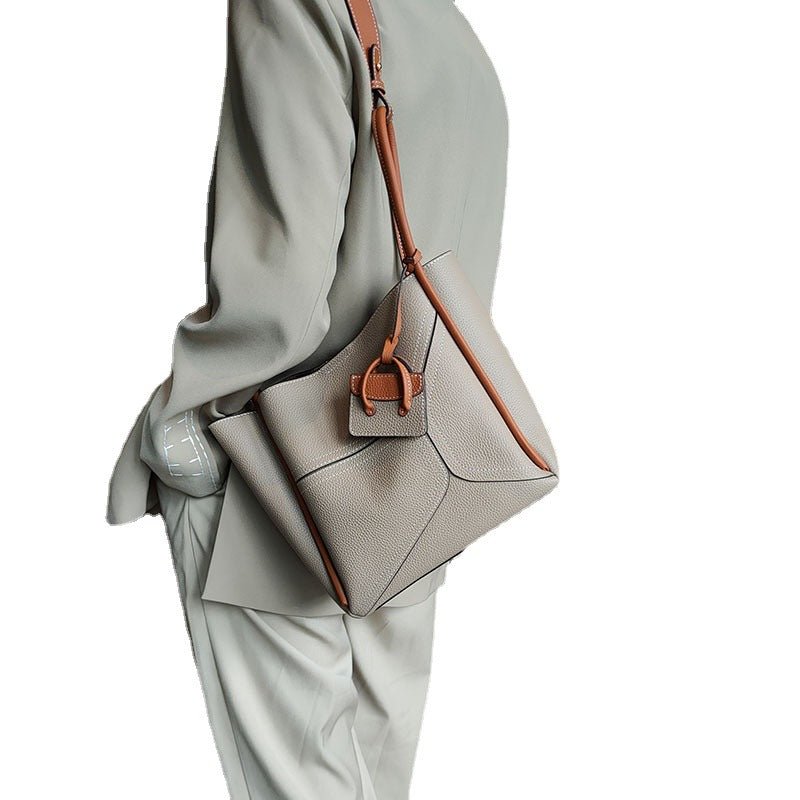 Contrast color basket handbag by Plush Fashion Hub, shoulder crossbody style with underarm carry and stylish design.