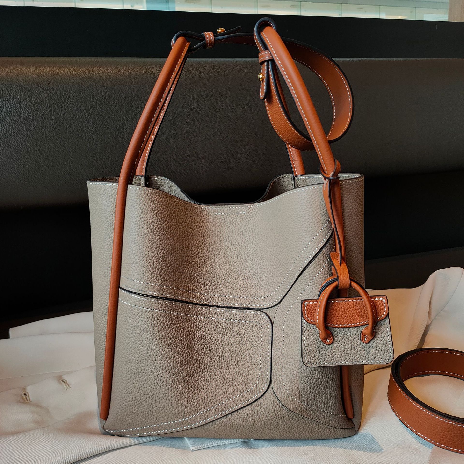 Contrast color basket underarm handbag by Plush Fashion Hub with shoulder and crossbody strap, stylish and versatile for daily use.