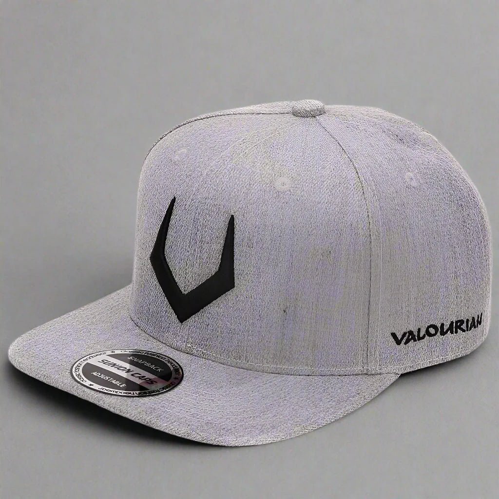 Unisex grey wool snapback hat with adjustable strap and flat brim, stylish cap from FitiqueFit.