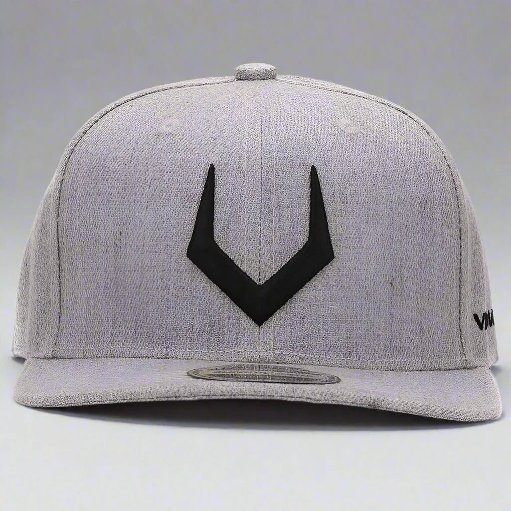 Unisex grey wool snapback hat by FitiqueFit with a curved brim and adjustable strap, casual headwear for everyday style.