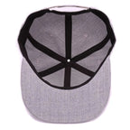 Unisex grey wool snapback hat by FitiqueFit featuring a structured brim and adjustable strap, suitable for casual wear.