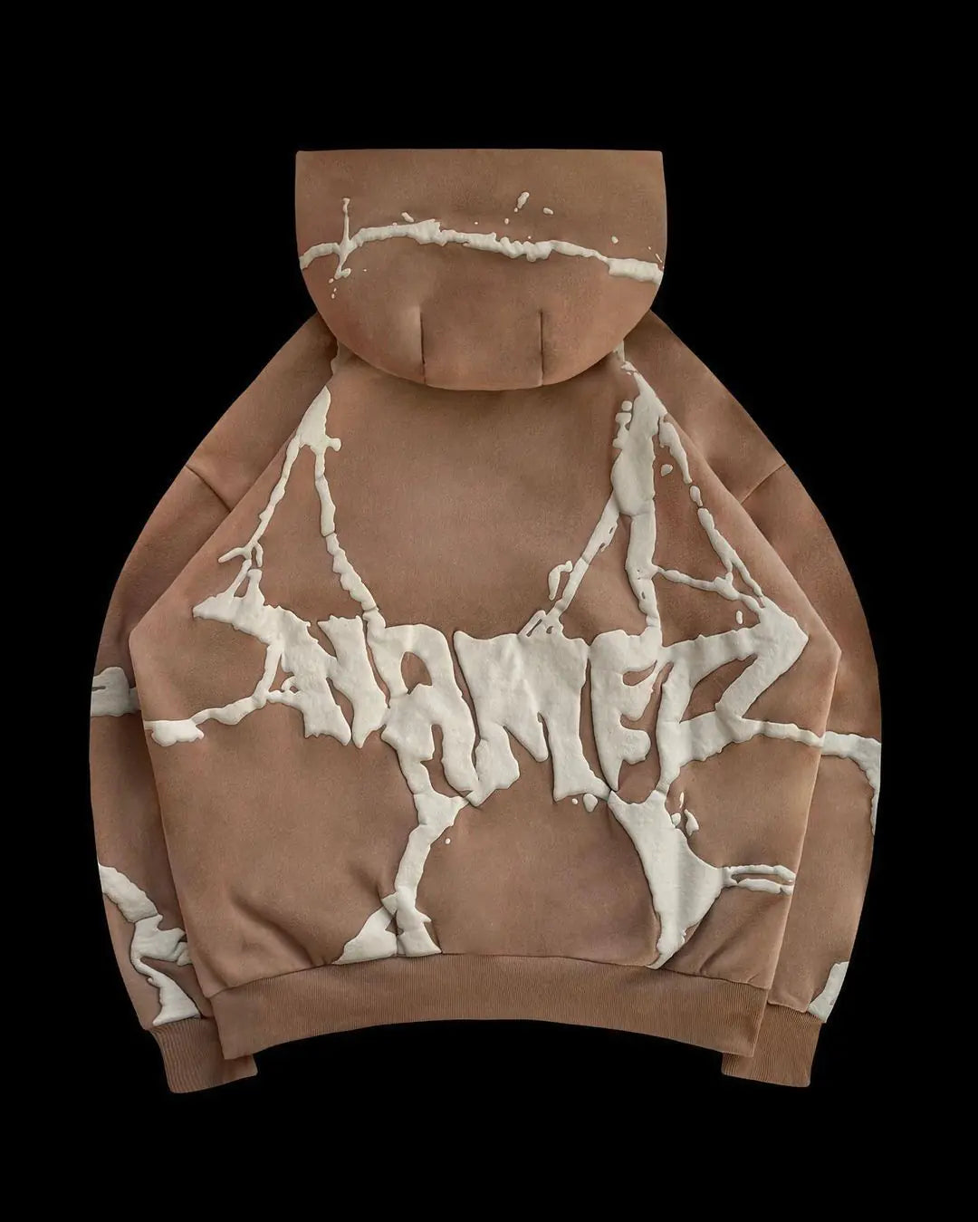 Plus size women's hooded sweatshirt set with foam print, available in three colors, casual and comfortable Trendy Attic style.