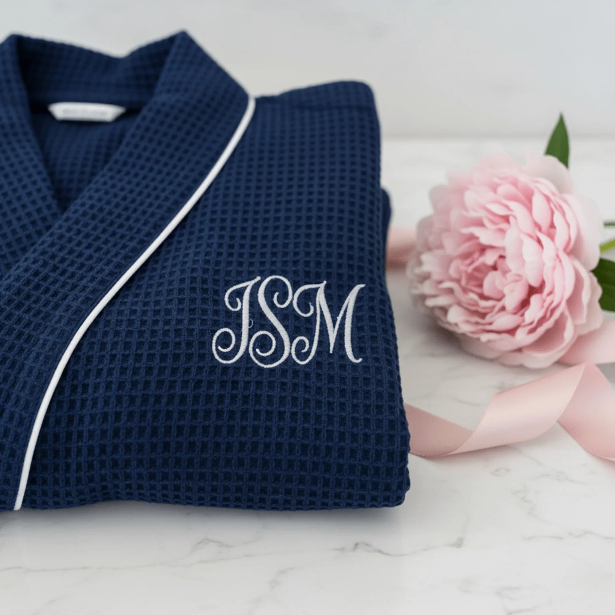 Knee-length waffle robe for women by Plush Fashion Hub, soft textured fabric, cozy and comfortable for loungewear.