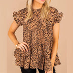 Bella Mia women's floral short sleeve swing shirt, small size, lightweight top with a feminine design and casual style.