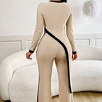 Women’s casualwear set with an asymmetrical top and matching pants by Plush Fashion Hub, shown in a stylish, relaxed fit.