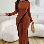 Women’s asymmetrical top and pants casualwear set by Plush Fashion Hub, featuring a stylish, modern design and comfortable fit.