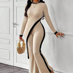 Women’s casualwear asymmetrical top and pants set by Plush Fashion Hub, featuring stylish, comfortable fabric and modern design.
